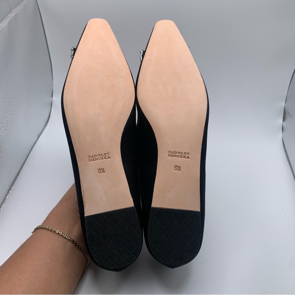 NWB Badgley Mischka Dyanne Square Toe Flat in black size 6.5 M 1624 - Picture 9 of 11